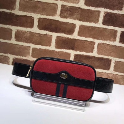 Marsupio Gucci in pelle nabuk 519308 rosso&nero