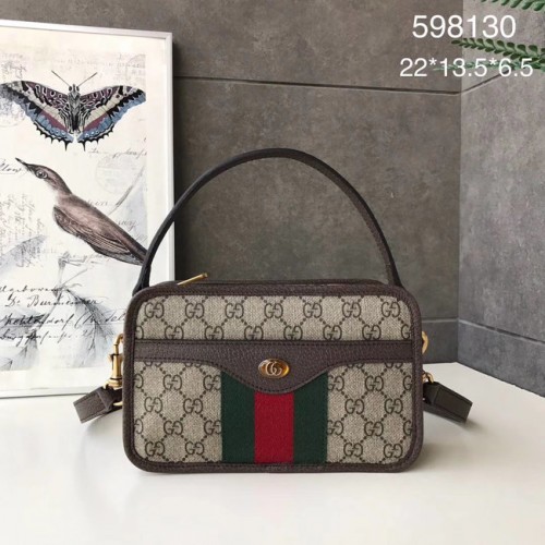 Borsa a tracolla Gucci Ophidia GG Mini 598130 marrone