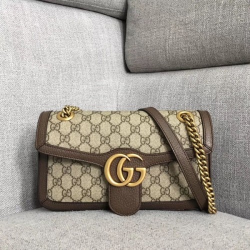 Borsa a tracolla piccola Gucci Ophidia GG Supreme 443497 marrone