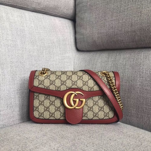 Borsa a tracolla piccola Gucci Ophidia GG Supreme 443497 rossa