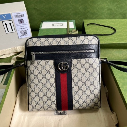 Borsa a tracolla media Gucci Ophidia GG 547934 blu