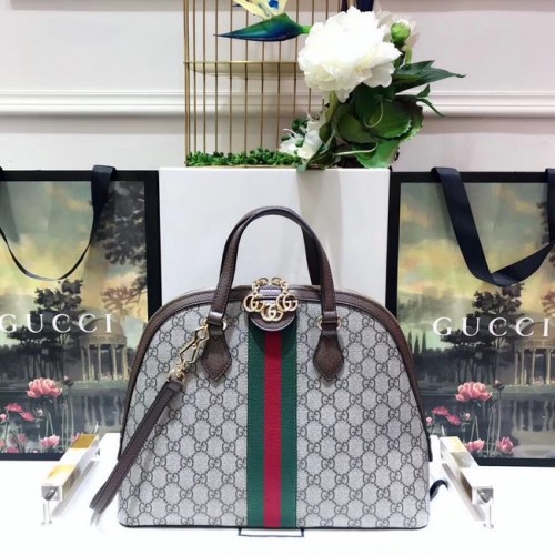 Borsa a mano media Gucci Ophidia GG 524533 marrone