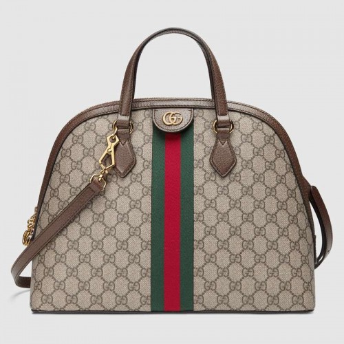 Borsa a mano media Gucci Ophidia GG 524533 marrone