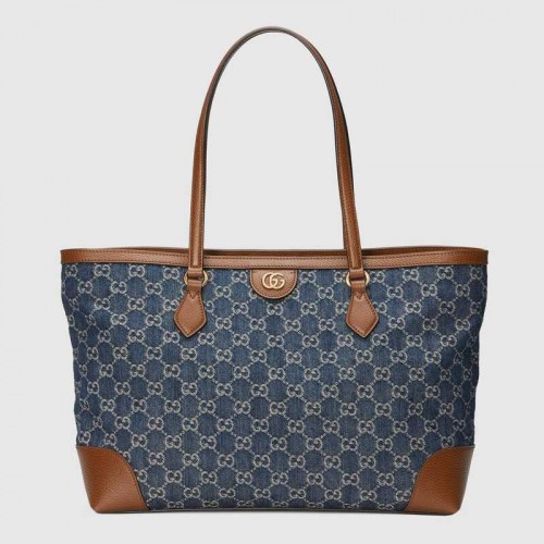 Borsa a mano media Gucci Ophidia GG 631685 Blu scuro