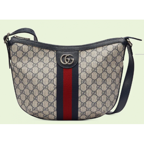 Borsa a tracolla piccola Gucci Ophidia GG 598125 Blu