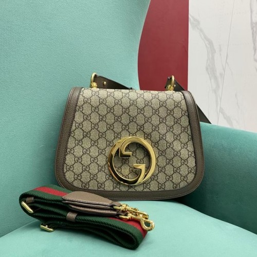 Borsa a tracolla piccola Gucci Ophidia GG 699210 Marrone
