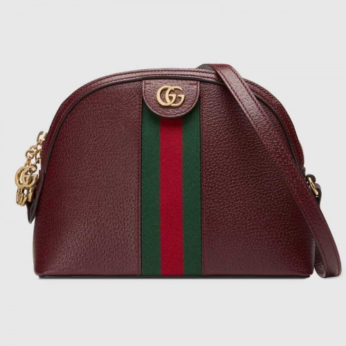 Borsa a tracolla piccola Gucci Ophidia 499621 bordeaux