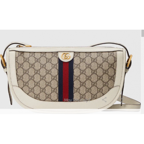 Borsa a tracolla grande Gucci Ophidia 674096 bianca