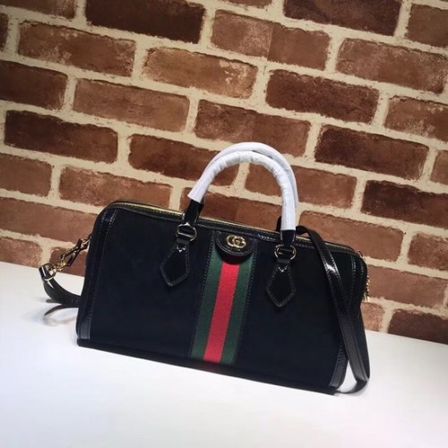 Borsa Gucci Ophidia media con manico superiore 524532 Camoscio nero