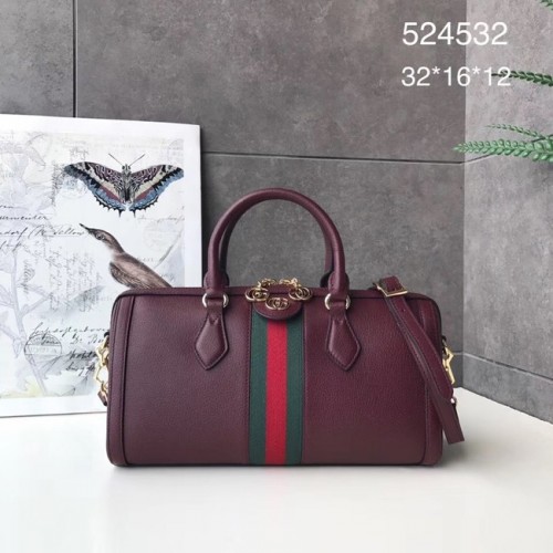 Borsa a mano media Gucci Ophidia 524532 Borgogna