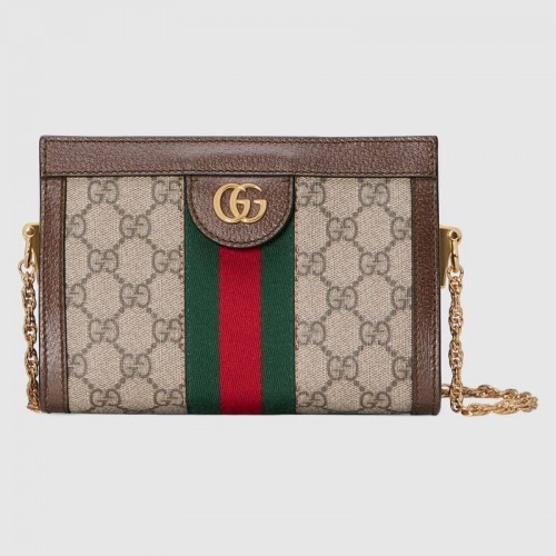Borsa a tracolla Gucci Ophidia mini 602676 marrone