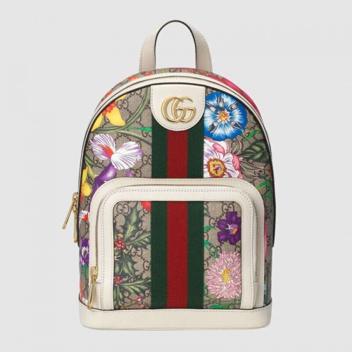 Gucci Ophidia serie GG fiore piccolo zaino 547965 bianco