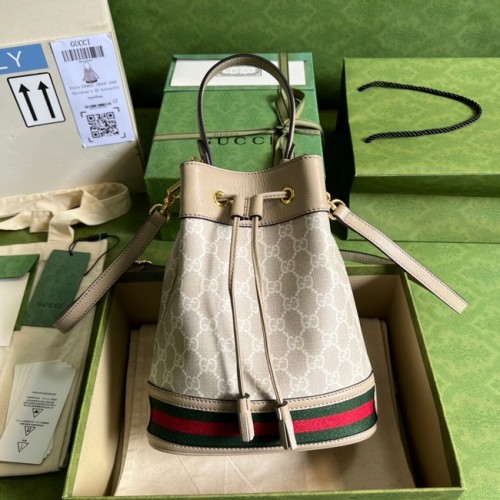 Borsa a secchiello Gucci Ophidia piccola GG 550621 Beige