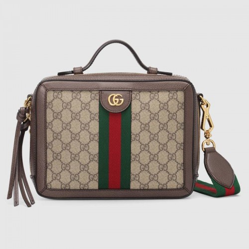Borsa a tracolla Gucci Ophidia piccola GG 550622 marrone