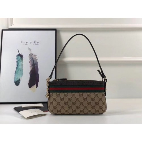 Borsa tote piccola Gucci Ophidia GG 145970 marrone