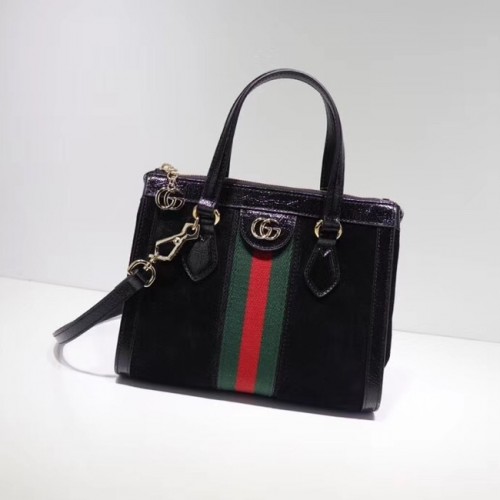 Borsa tote piccola Gucci Ophidia GG 547551 in camoscio nero