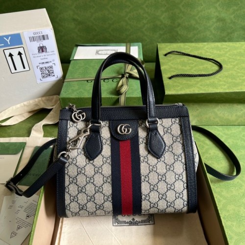 Borsa tote Gucci Ophidia piccola GG 547551 blu