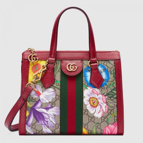 Borsa tote Gucci Ophidia piccola GG 547551 rossa