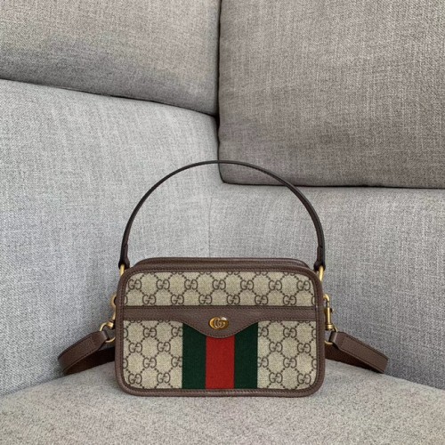 Borsa tote piccola Gucci Ophidia GG 598130 marrone