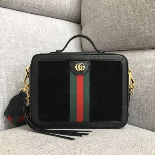 Borsa a spalla Gucci Ophidia piccola 550622 Camoscio nero