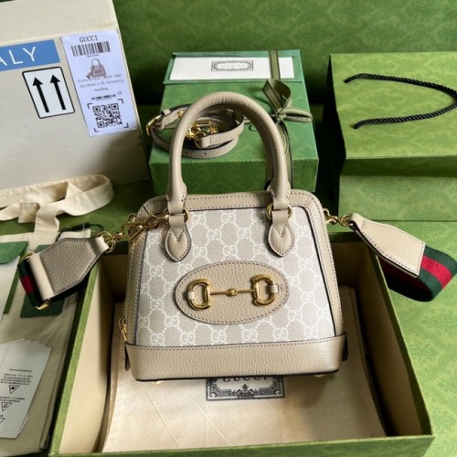 Borsa Gucci Ophidia piccola con manico superiore con nastro Web 677212 Beige
