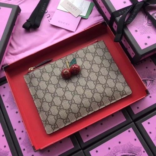 Gucci Original GG Canvas Clutch Ciliegie 475042 Rosso