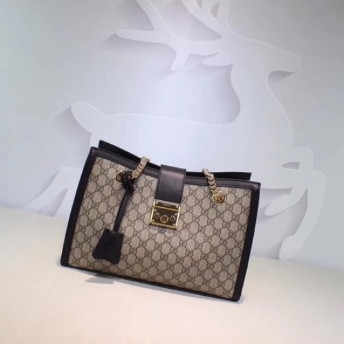 Borsa a tracolla in tela Gucci Padlock GG Supreme 479197 nera