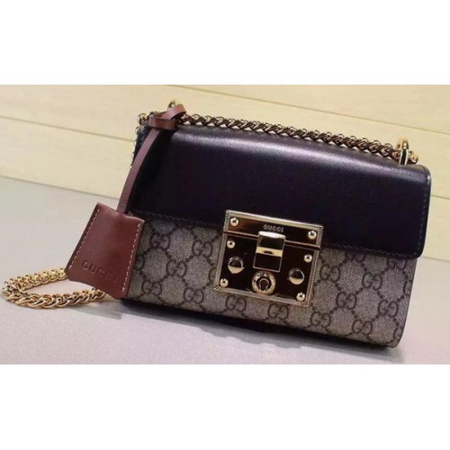 Borse a tracolla Gucci Padlock GG Supreme 409487 Marrone