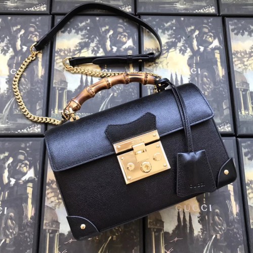 Gucci Padlock GG piccolo zaino a tracolla in bambù 603221 nero