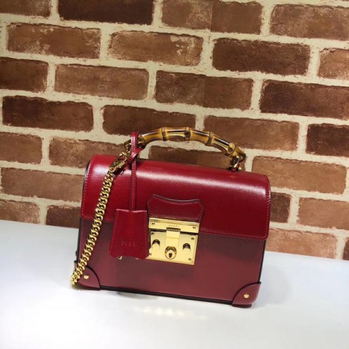 Gucci Padlock GG piccolo zaino a tracolla in bambù 603221 rosso