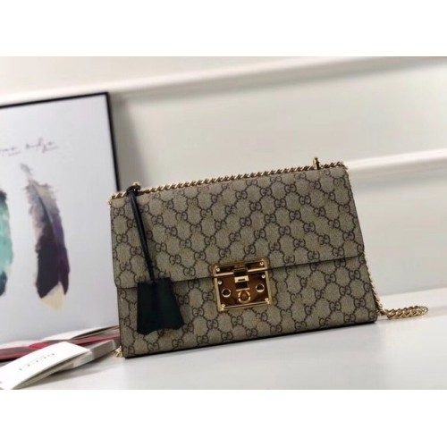 Borsa a tracolla con lucchetto Gucci 409486 nera