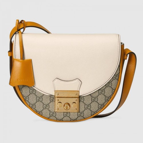 Borsa a tracolla piccola Gucci Padlock 644524 bianca