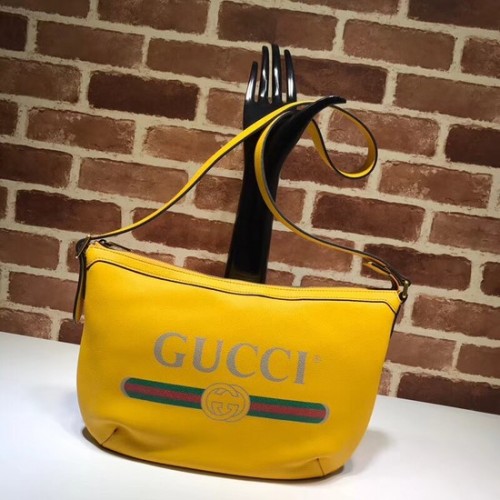 Borsa hobo mezzaluna Gucci Print 523589 gialla