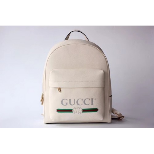 Zaino in pelle Gucci Print 547834 bianco sporco
