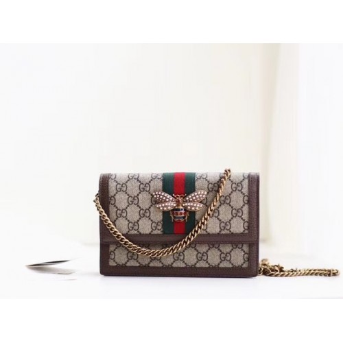 Mini borsa Gucci Queen Margaret GG 476079 marrone