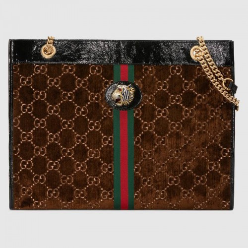 Borsa a mano grande Gucci Rajah 537219 Marrone