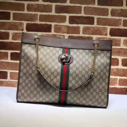 Borsa a mano grande Gucci Rajah 537219 Marrone