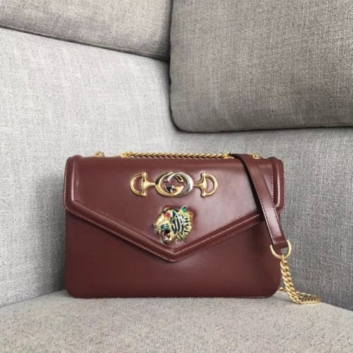 Borsa a tracolla media Gucci Rajah 537241 Bordeaux