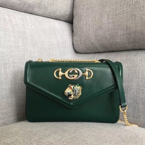 Borsa a tracolla media Gucci Rajah 537241 verde