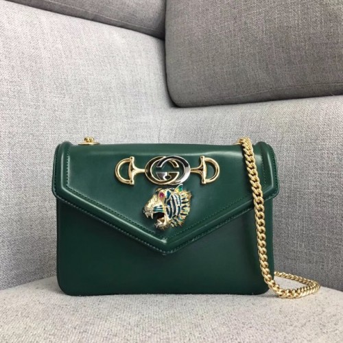 Borsa a tracolla piccola Gucci Rajah 537243 Verde scuro