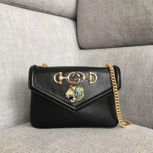 Borsa a tracolla piccola Gucci Rajah 537243 nera