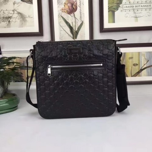 Borsa a tracolla in pelle Gucci Signature 406408 nera