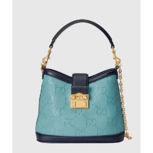 Borsa a spalla Gucci Small GG 675788 Azzurro