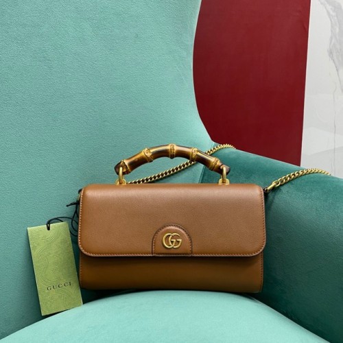 Gucci Piccola borsa con manico superiore con Bamboo 675794 marrone