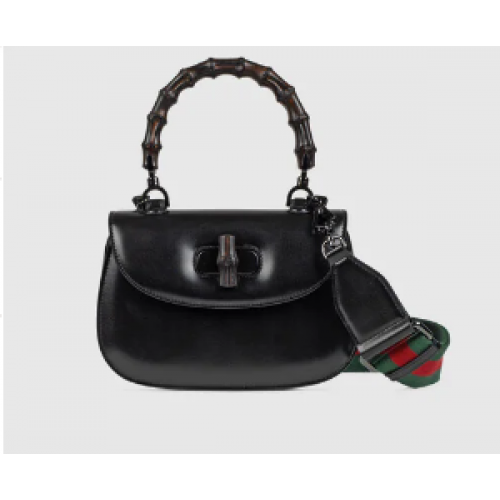 Gucci Borsa a mano piccola con Bamboo 675797 nera