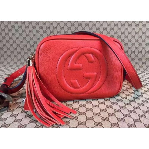 Borsa da discoteca in pelle di vitello Gucci Soho 308364 rossa