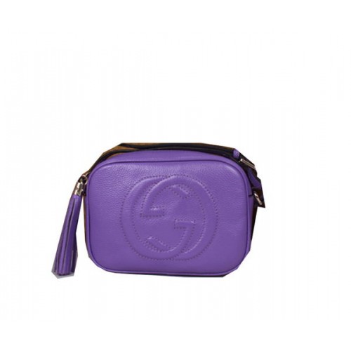 Borsa da discoteca in pelle di vitello Gucci Soho 308364 viola