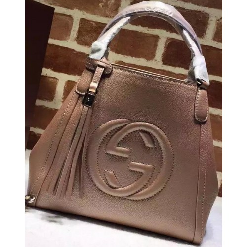 Borse a tracolla in pelle a grana Gucci Soho 336751 Nougat