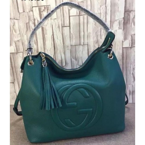Borsa Hobo in pelle Gucci Soho Pelle di vitello 408825 Verde