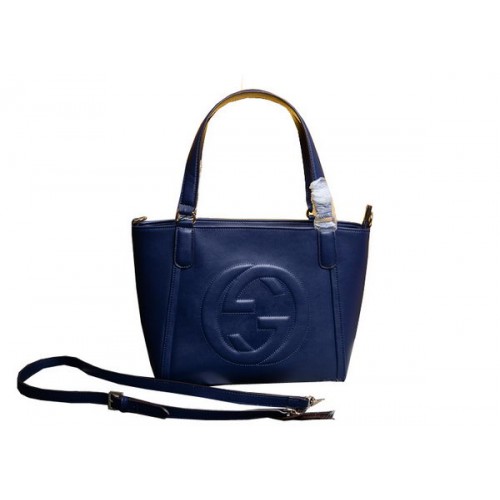 Borsa con manico superiore in pelle Gucci Soho 369176 Royal